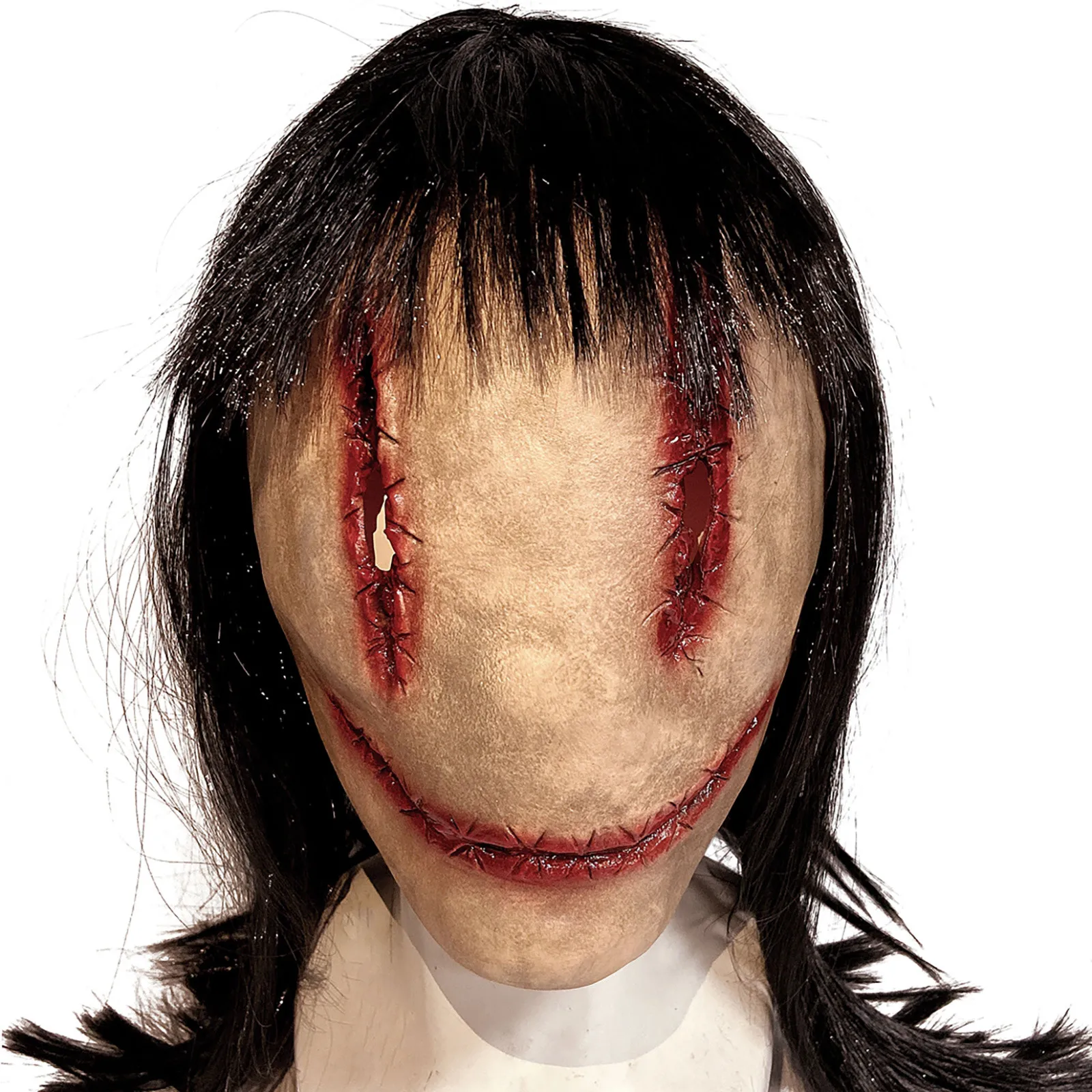 

Scary Smile Mask Halloween Toys Asia Half Face Cosplay Costume Mask Toys For Adults Children For Party Birthday Christmas Gift