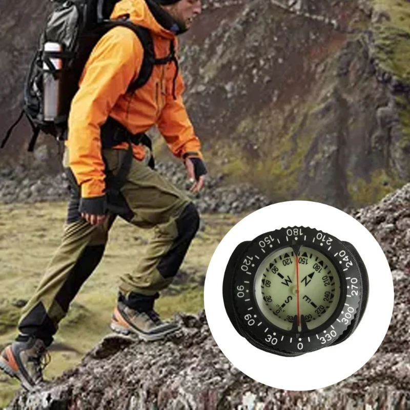 

Bungee Cord Compass Underwater 100m Diving Professional Waterproof Navigator Scuba Luminous Compass for Swimming Diving