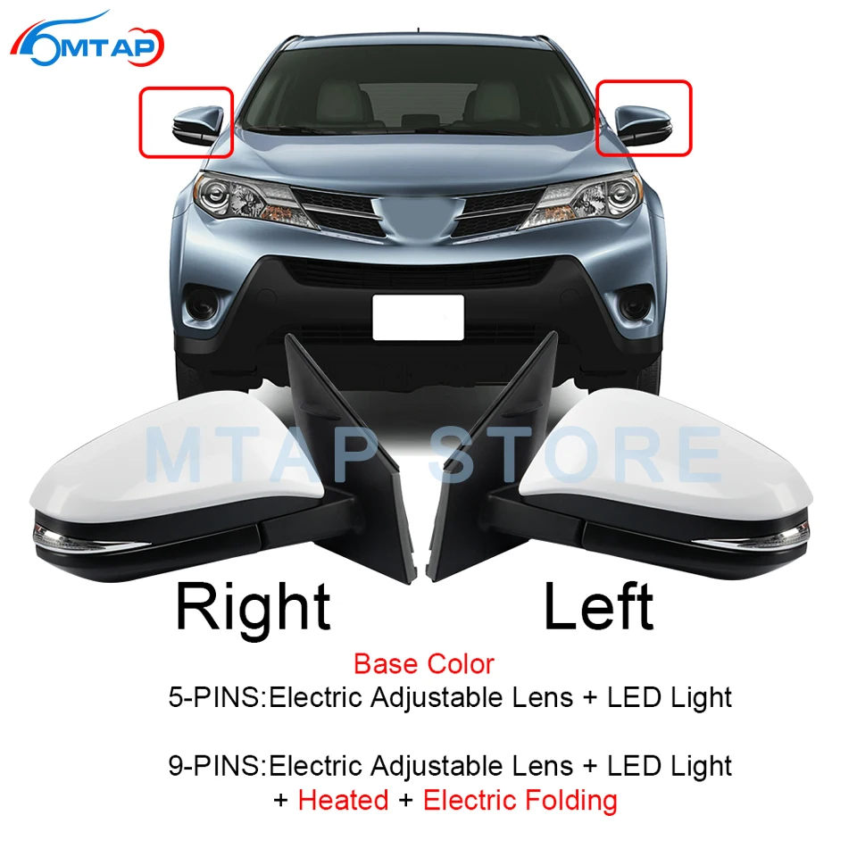 Автомобильное внешнее боковое зеркало заднего вида MTAP в сборе для Toyota RAV4 2013 2019 5