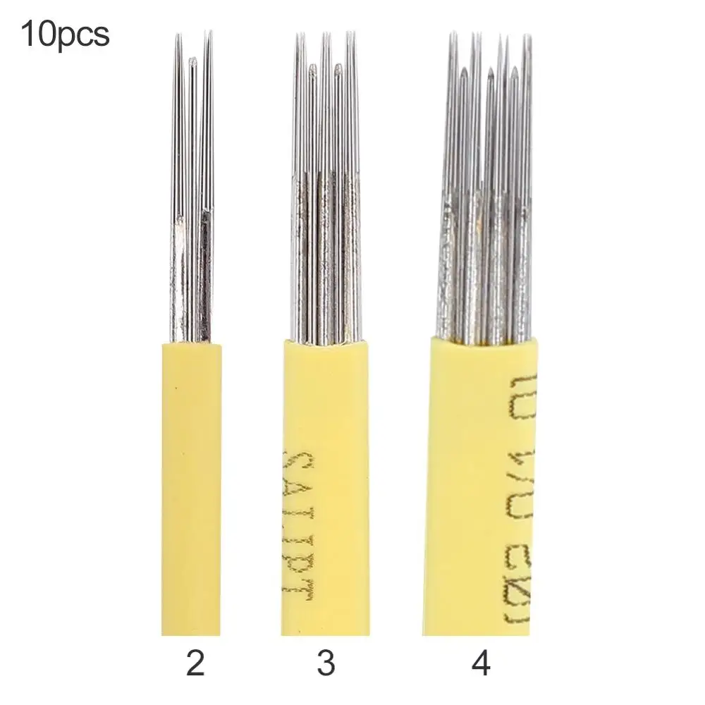 

3 Type 10Pcs Disposable Fog Tattoo Needles Semi Permanent Makeup Eyebrow Tattoo Manual Microblading Needle Blade Tattoo Supplies