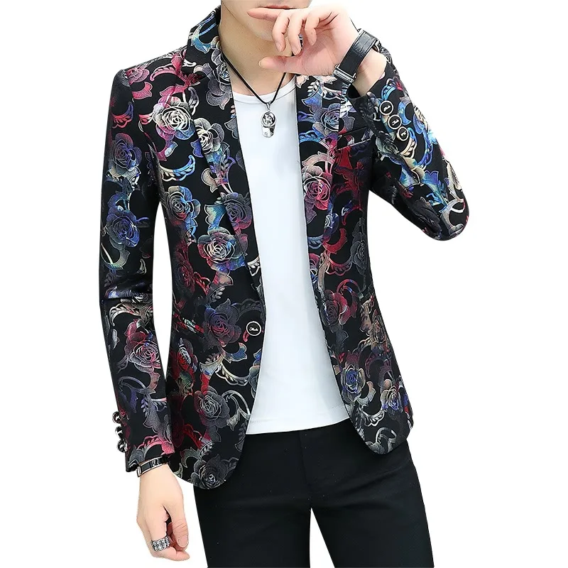 

2020 Men Slim Fit Printed BLAZER Youth Spring Handsome Cool Casual BLAZER
