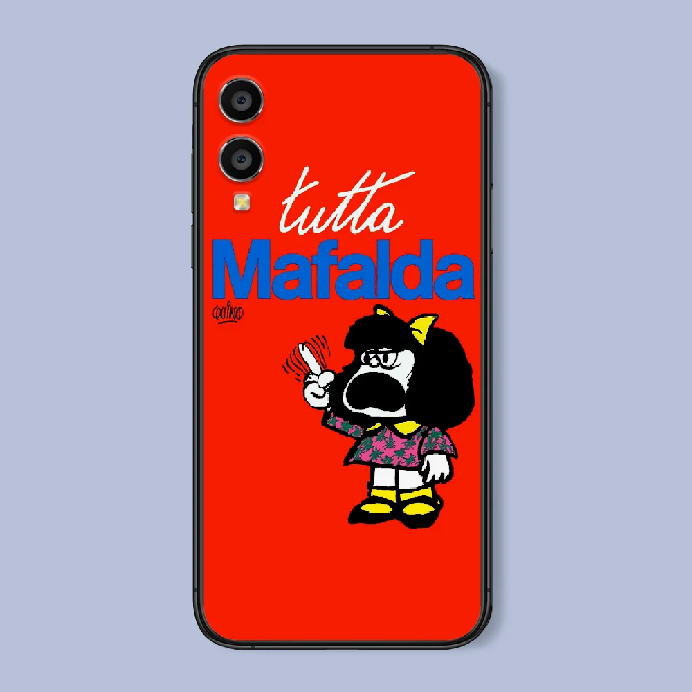 

Cute Mafalda Girl Phone Case For Huawei Honor 6A 7A 7C 8 8A 8X 9 9X 10 10i 20 Lite Pro Play black Bumper Pretty Waterproof 3D
