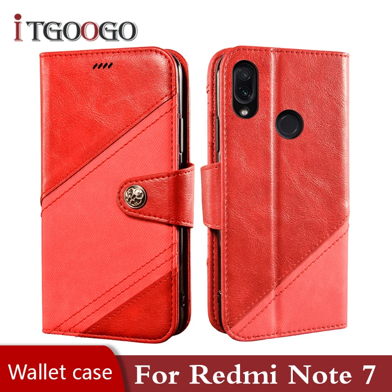 Чехол для телефона на xiaomi redmi note 7 кожаный чехол-кошелек противоударный защитный