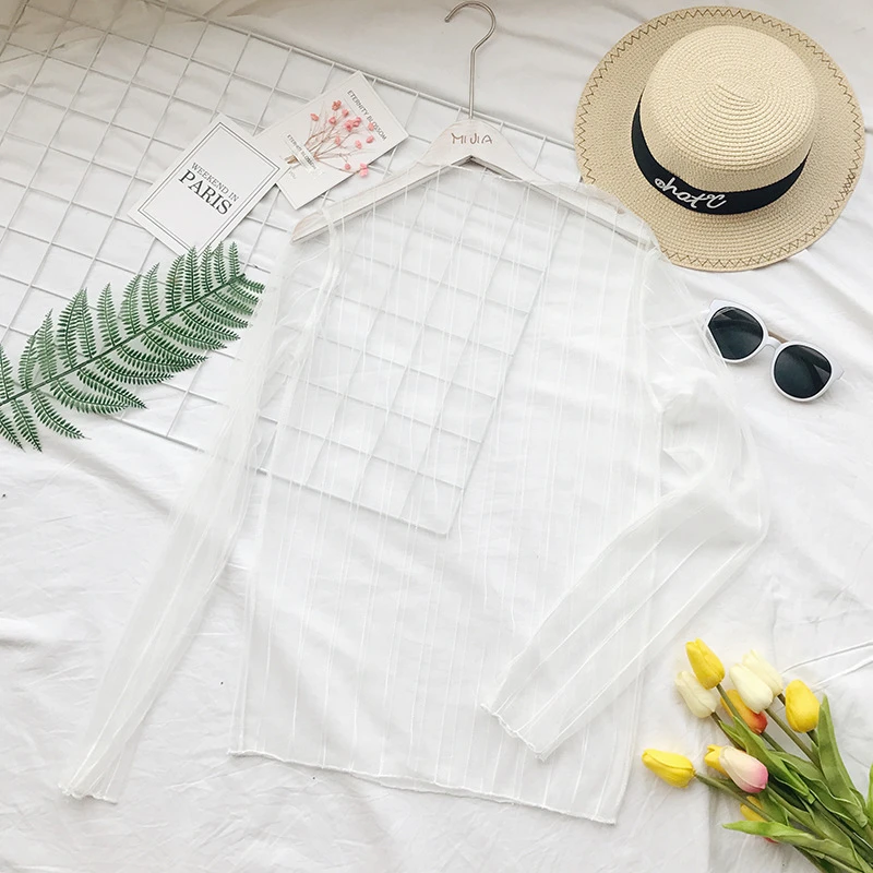 Осенне-зимние женские кружевные блузки рубашки топы сексуальные сетчатые