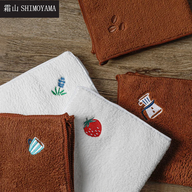 

SHIMOYAMA 3pcs Coral Velvet Soft Hand Towels Household Bathroom Reusable Absorbent Cloth Dishcloths Hanging Face Towels 35*35cm