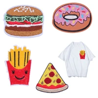 iron on fast food embroidered patches for clothing hamberg sewing fabric applique on t shirt custom embroidery badge application