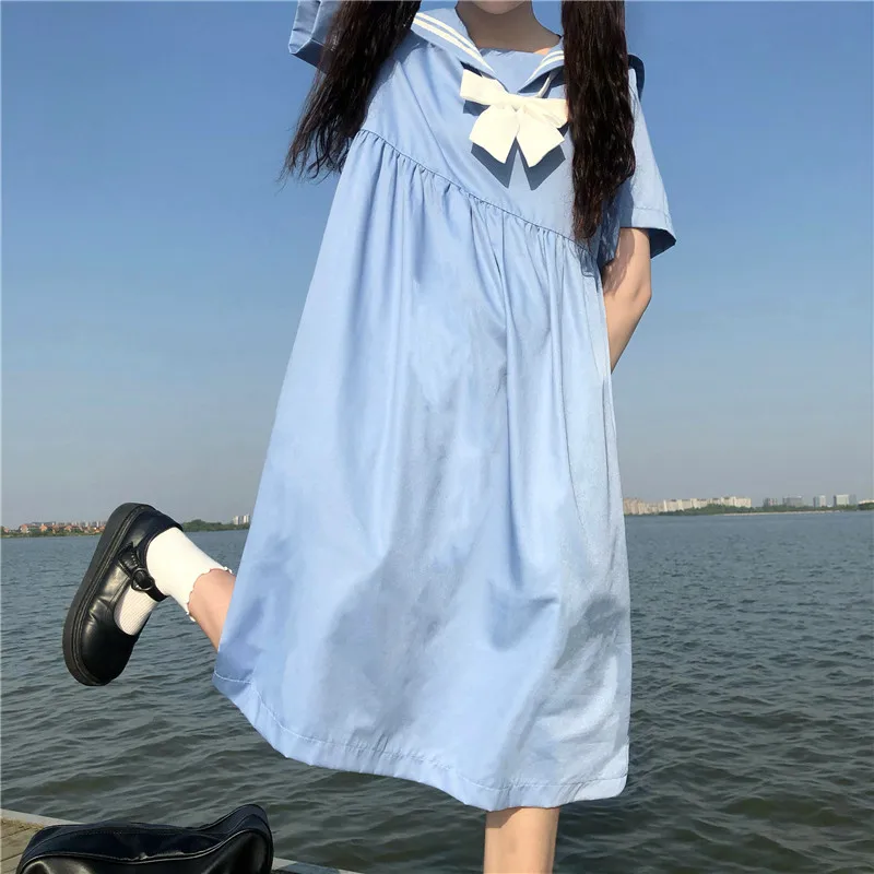 Японская мода бабочкой в морском стиле Стиль свободного кроя с длинными рукавами