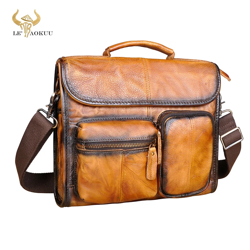 Новая модная оригинальная мужская повседневная сумка мессенджер из натуральной