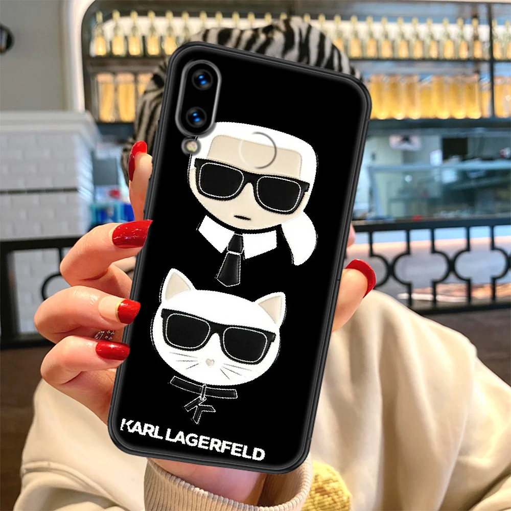 

Lagerfeld Designer KARLs Phone case For Huawei Honor 6 7 8 9 10 10i 20 A C X Lite Pro Play black 3D Etui pretty prime trend