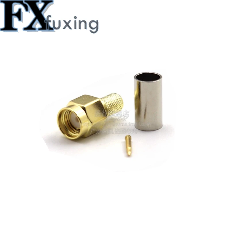 5 шт. коаксиальный разъем SMA папа/мама SMA-J-3.0 обжимной для кабеля RG58 LMR195 RG-400 RG-142 50-3 RF