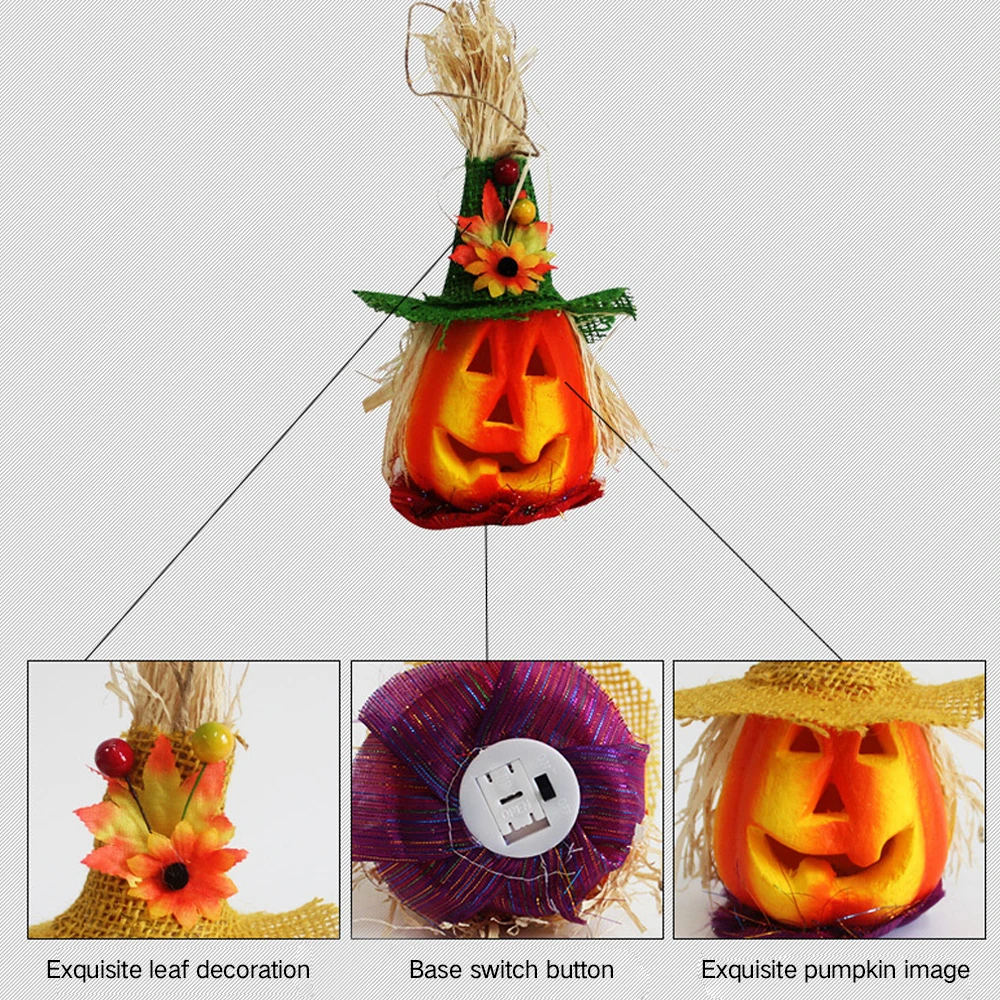 2020 Halloween Vintage Pumpkin Light Lamp Party Hanging Decor LED Lantern Easter Supplies Hollow Night Lights | Дом и сад