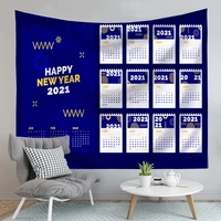 new 2021 calendar large size room wall decoration calendar tapestry wall hanging bedroom wall decor