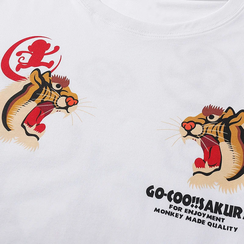 

Aolamegs Tshirt Men Japanese Tiger Print T-shirt Summer Casual Oversized Tees Shirts Hip Hop Streetwear Couple Short Sleeve Tops