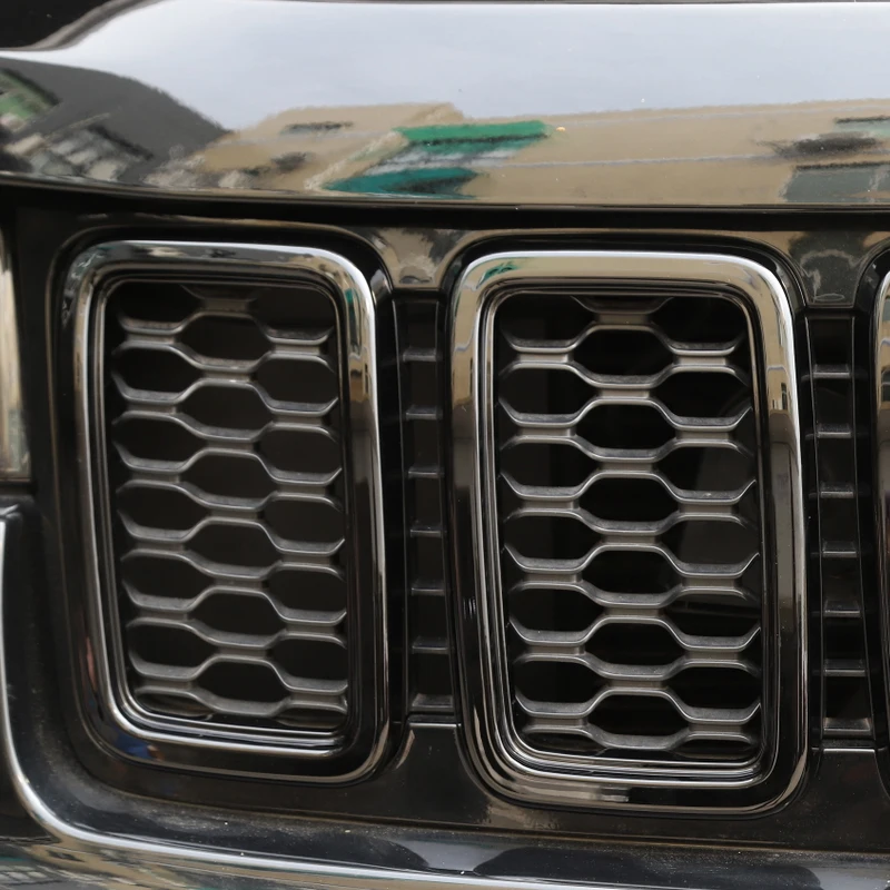 YCCPAUTO 7 шт. автомобильные аксессуары ABS Передние решетки рамка для Jeep Grand Cherokee+ Grils декоративная крышка автомобиля Наклейка