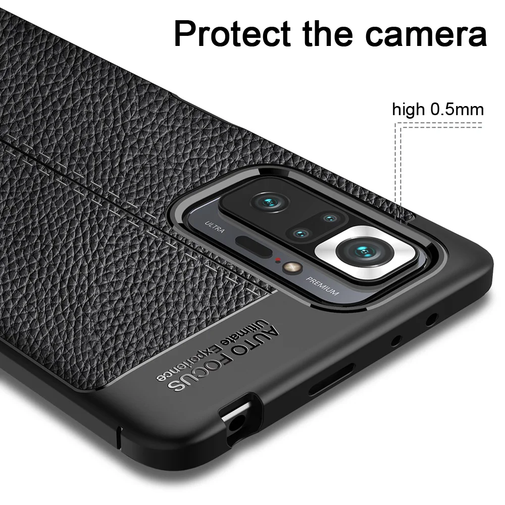 keysion shockproof case for redmi note 10 10 pro leather texture soft silicone phone back cover for xiaomi redmi note 11 pro max free global shipping