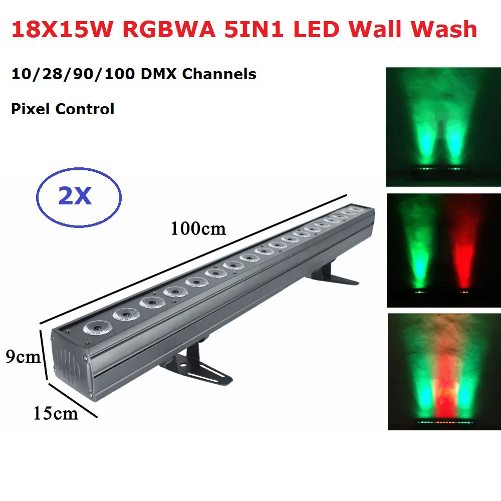 18X15W RGBWA Indoor LED Wall Wash Light DMX 512 Control Bar Line Stage Lighting Effect Disco Lights Party | Лампы и освещение