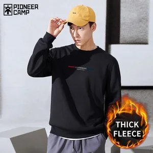 Пионерский лагерь уличная одежда мужская толстовка теплая флисовая черная серая с круглым вырезом зимняя мужская одежда AYK04006100
