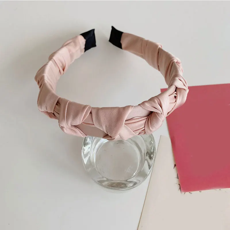 

Folds Hairbands Non-slip Knotted Braided Headband Hair Accessories Wide Brim Hairbands Head Hoop Pleated Solid Bezel Hair Hoop