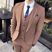 2020 large size 3xl three pieces suits for men slim fit business formal wear suit group groom marriage british wedding suit