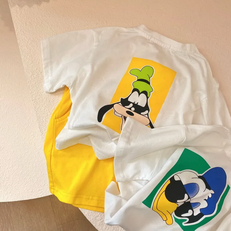 

2021 New Boys Girls Sets Cartoon printing cotton Short Sleeve T-Shirt+Shorts Leisure Outfit Children Clothing E100255