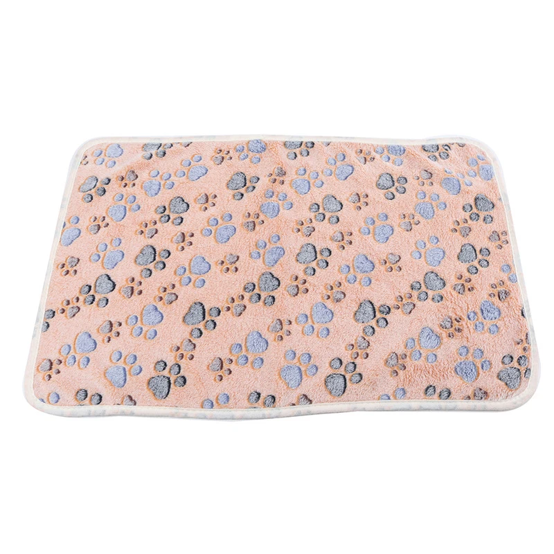 

Pet Dog Blanket Soft Warm Fleece Washable Blanket for Cat Kitten Puppy with Cute Paw Print Sleeping Mat KIMA88