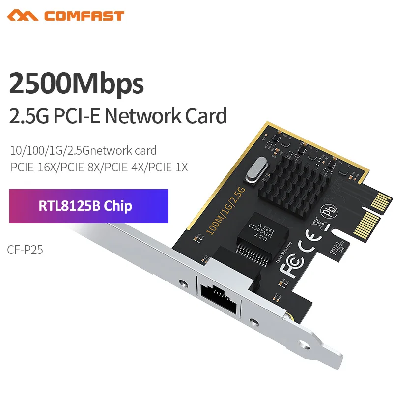 Сетевая карта Gigabit 2500 Мбит/с/10 Гбит/с Ethernet PCI Express игровой адаптер для настольного