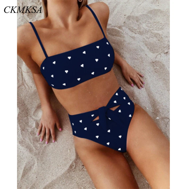 2019 сексуальный танкини купальник с винтажным принтом Бандаж открытой спиной