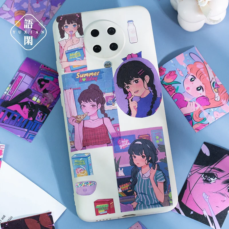 50 листов наклеек Книга Полночь сердечка аниме романтическая девушка Справочник