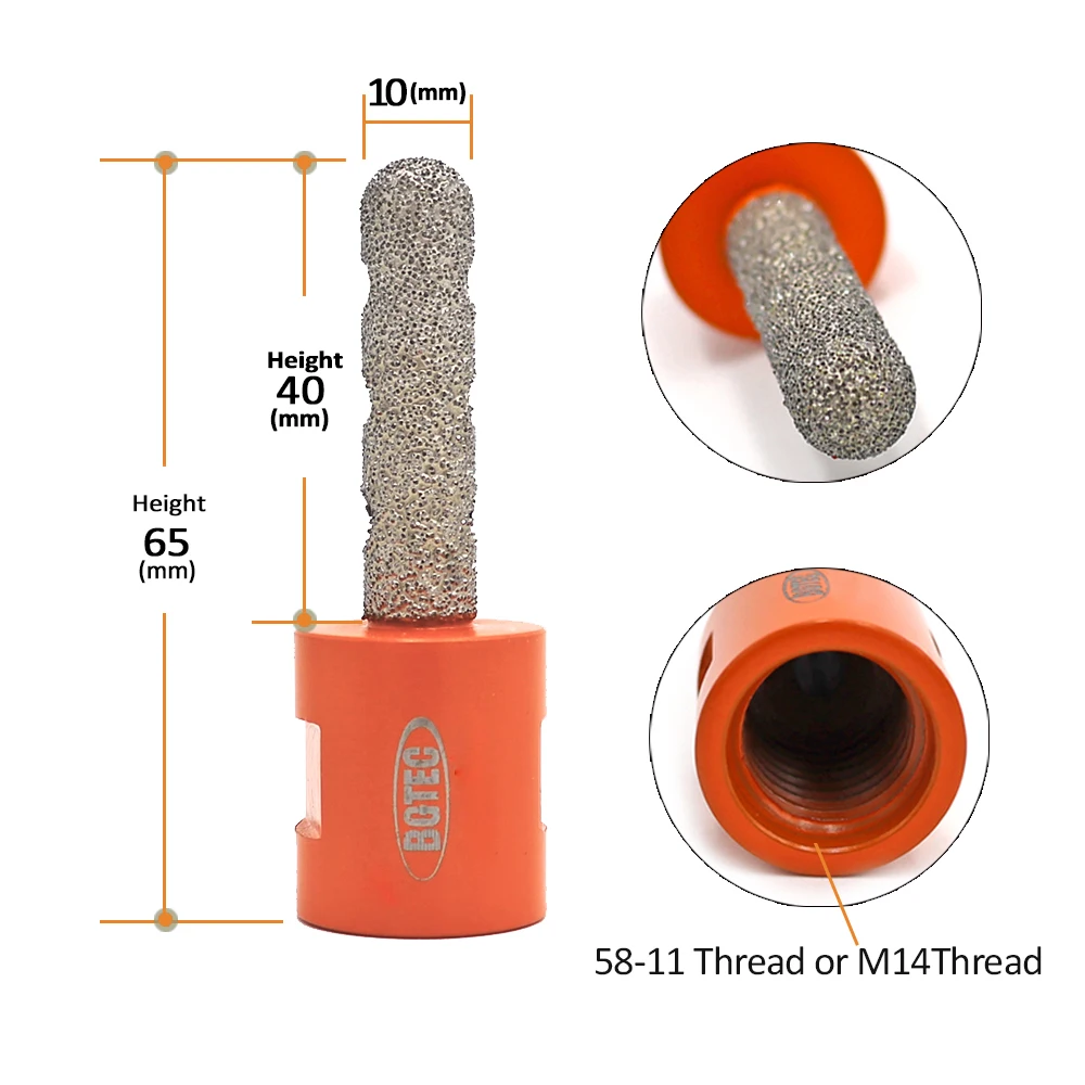 Вакуумные Паяные алмазные насадки BGTEC 1 шт. диаметр 10/15/20/25/30/35 мм резьба 5/8-11 или M14