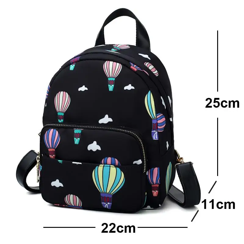 

New Fashion Girls Backpack Women Printed Balloon Children School Bags Outdoor Casual Track Bag Nylon Waterproof Kids Backpack