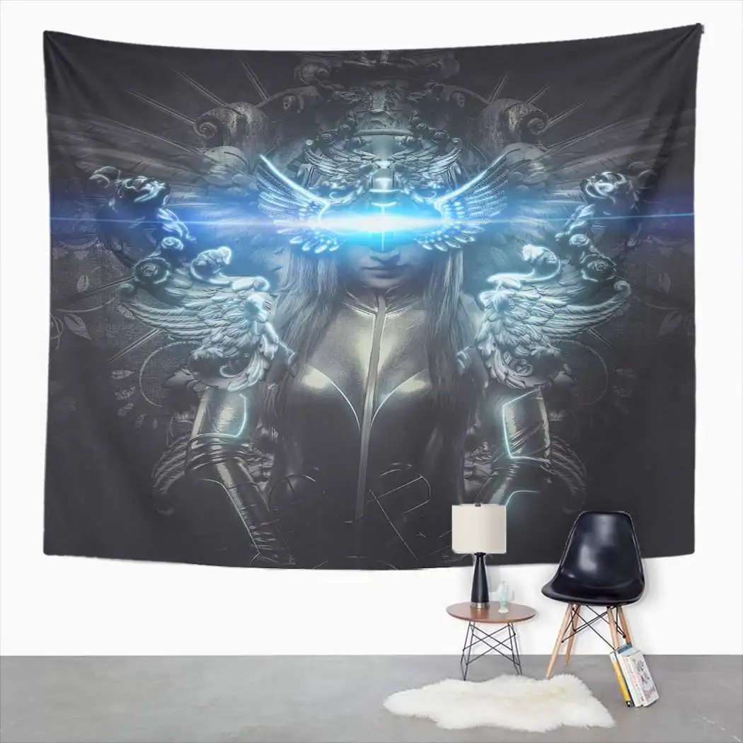 

Silver Tapestry Mandala Black Tapestry For Bedroom Room Decor Wall Hanging Wall Art Tapestry Picnic Mat Beach Towel Bed Cover