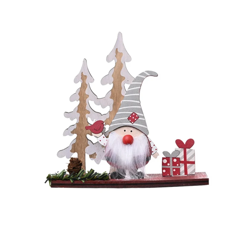 Christmas Decorations Woody Pinecone Double Tree Calendar Long Curved Hat Old Man's Model Desktop Exquisite Ornament | Дом и сад