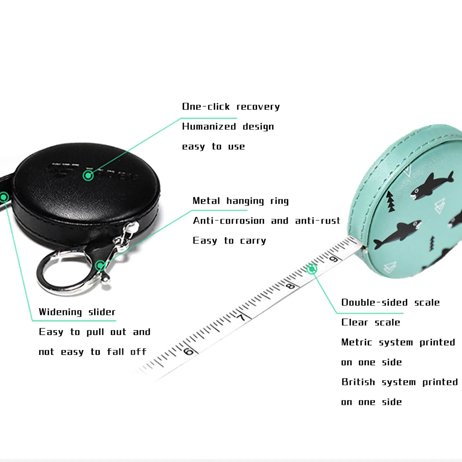 

150CM Body Measure Tape Retractable With PU Shreath Ruler For Measure Body Fabric Cutting Quilting Sewing Clothes