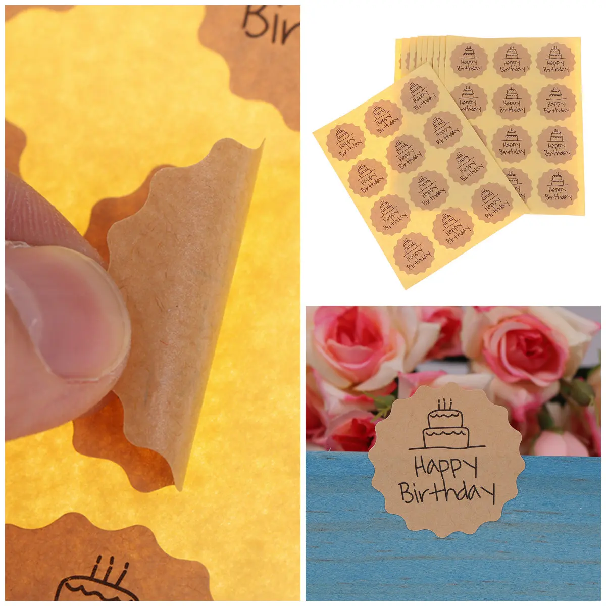 120 шт. Новое поступление с днем рождения круг ручная работа упаковка для торта