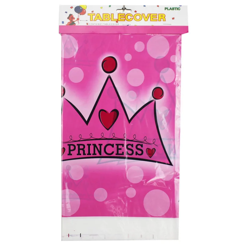 С днем рождения скатерть с изображением персонажей из мультфильма и торта в