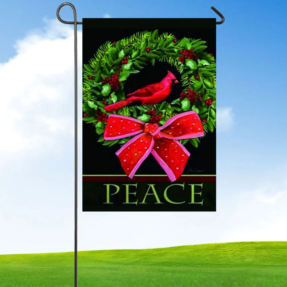 Садовый открытый флаг Снеговик зимний сезонный баннер веселое Рождественское