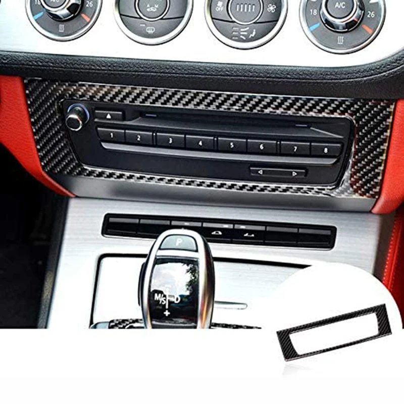 

For-BMW 2009-2015 Z4 Car Carbon Fiber Sticker Z4 CD Panel Carbon Fiber Sticker
