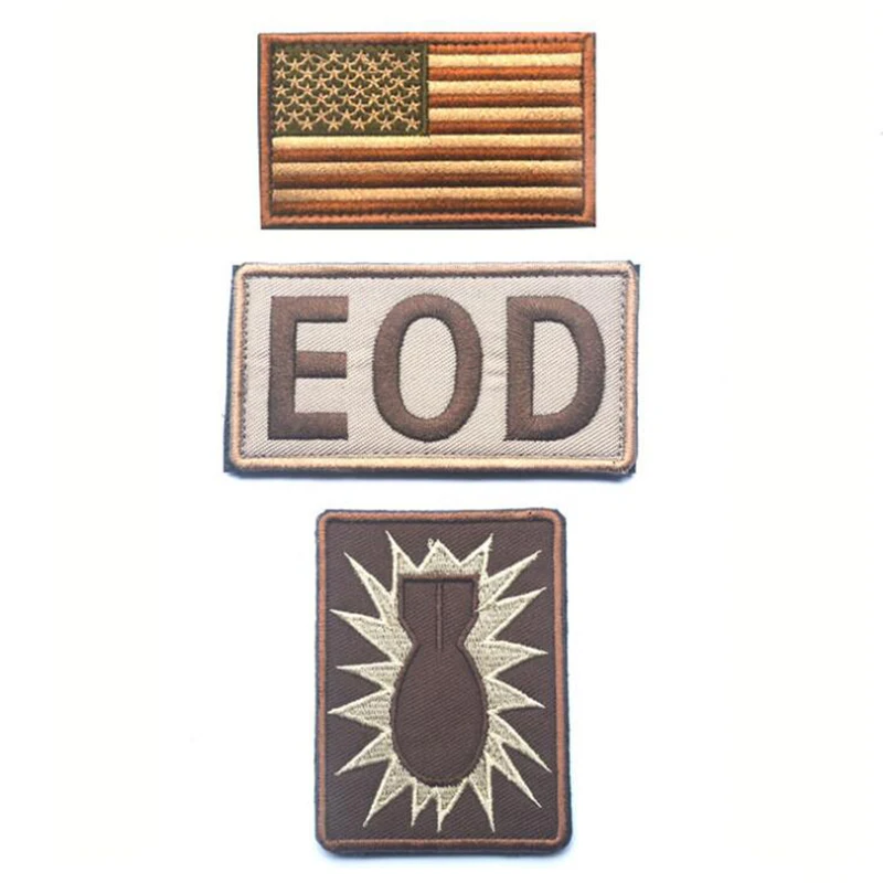 Высококачественный военный тактический значок с 3D вышивкой американский флаг