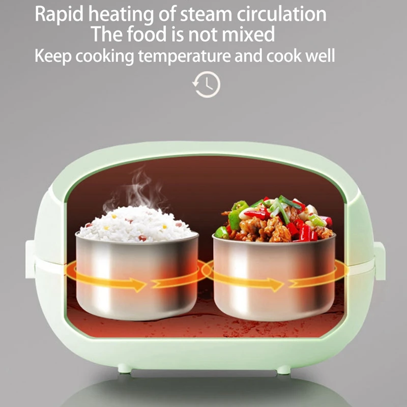 Электрическая мини рисоварка с термоподогревом Ланч бокс портативный пищевой