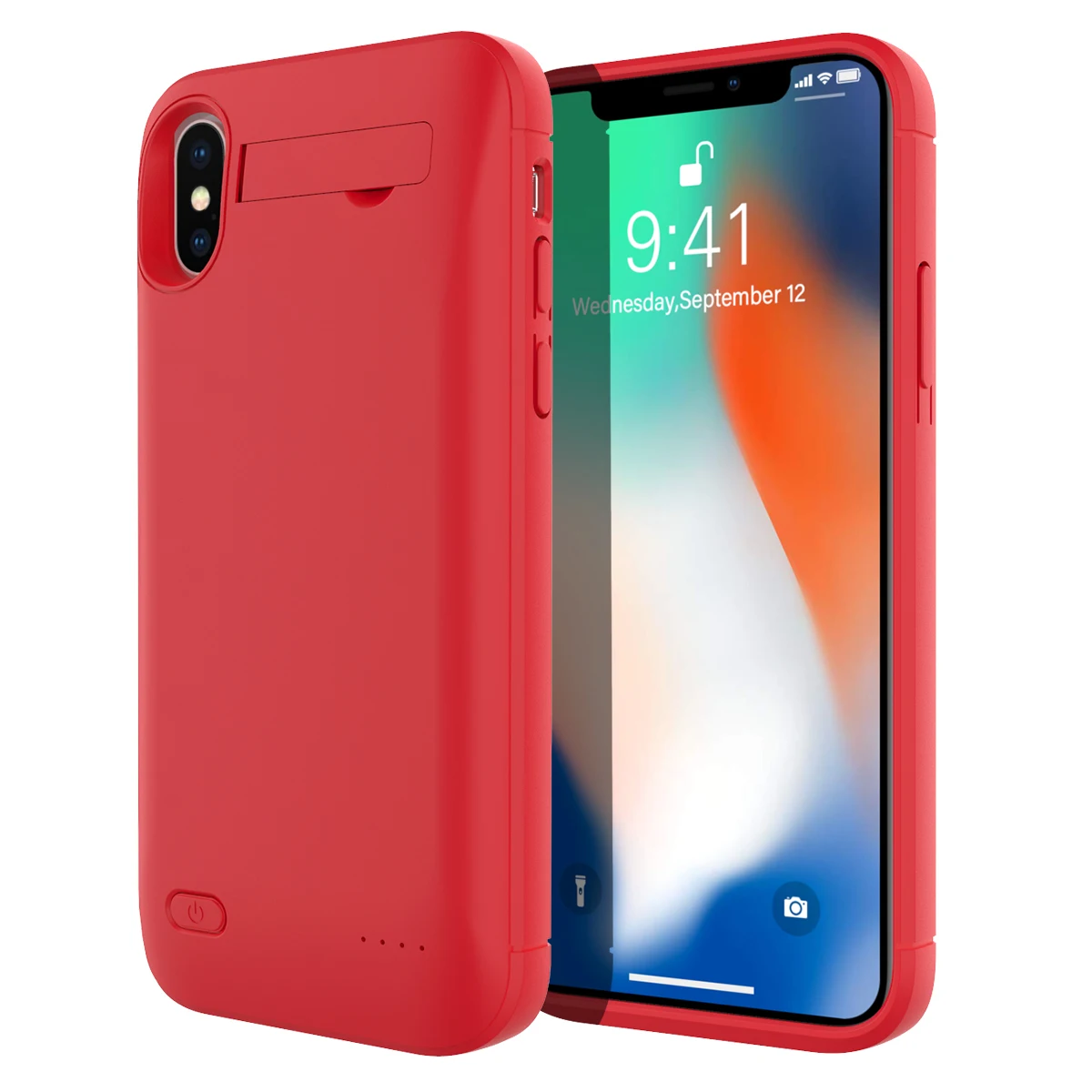 iPhone X XS Red Для iPhone 7 8 X XS Max XR чехол для зарядного устройства 4000 мАч внешний резервный блок питания защитный чехол для зарядки 7 Plus 8 plus чехол - Цвет: iPhone X XS Red