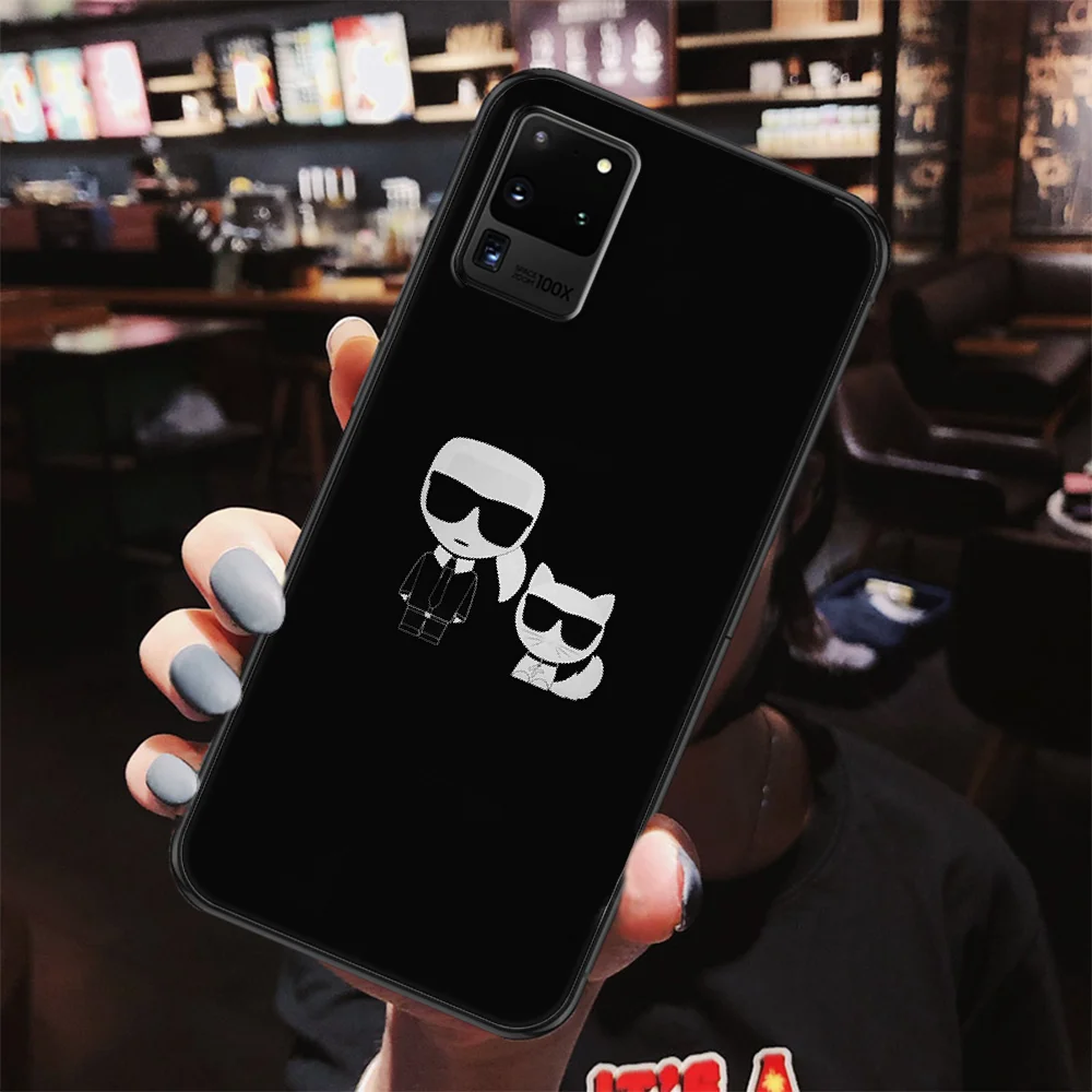 

KARLs Brand Besigner Phone case For Samsung Galaxy Note 4 8 9 10 20 S8 S9 S10 S10E S20 Plus UITRA Ultra black tpu prime luxury