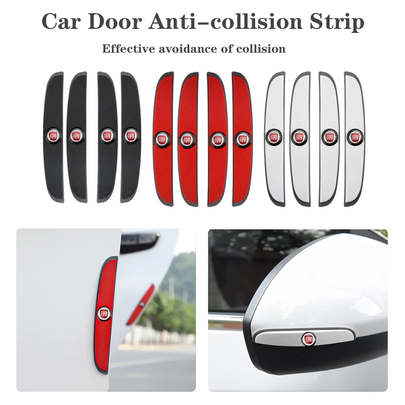 4 шт. Защитная Резиновая полоса для дверного бампера стайлинга автомобиля Fiat 500 500L