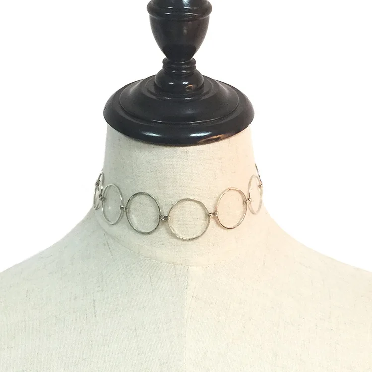 Laramoi панк круги цепь до ключиц для женщин хип хоп красивое ожерелье Чокер Модные