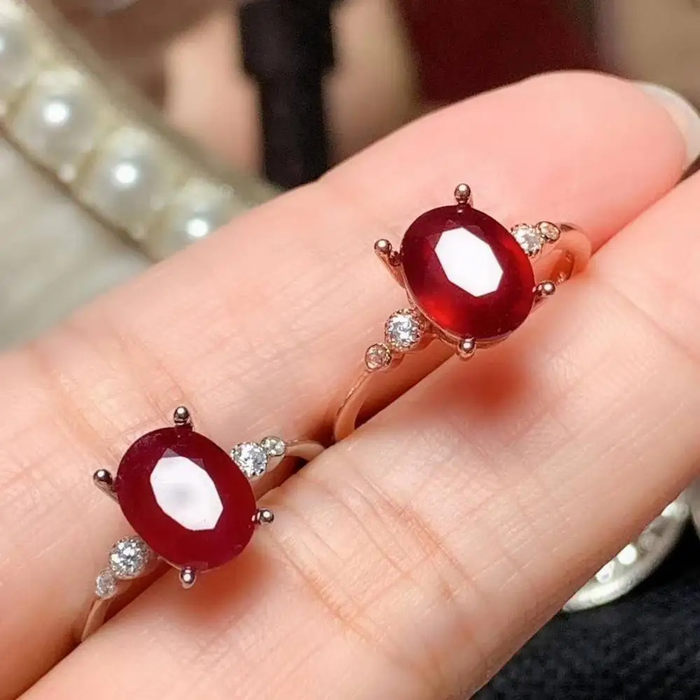 

Стихийных бедствий и настоящее свадебное рубиновое кольцо 925 пробы серебро изысканные украшения Свадебная вечеринка кольцо