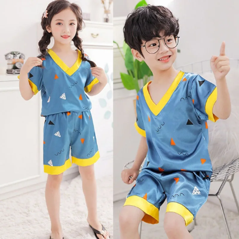 Детские летние Пижамные комплекты пижама для брата сестры ночные рубашки одежда