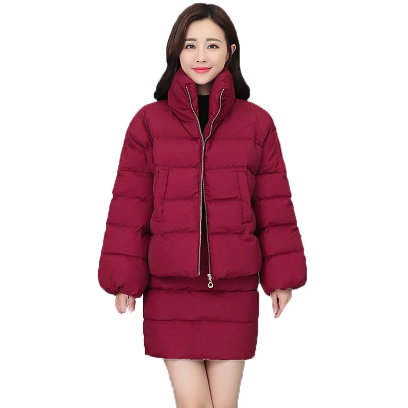 Корейское хлопковое Стеганое пальто Сексуальная короткая юбка Милая женская