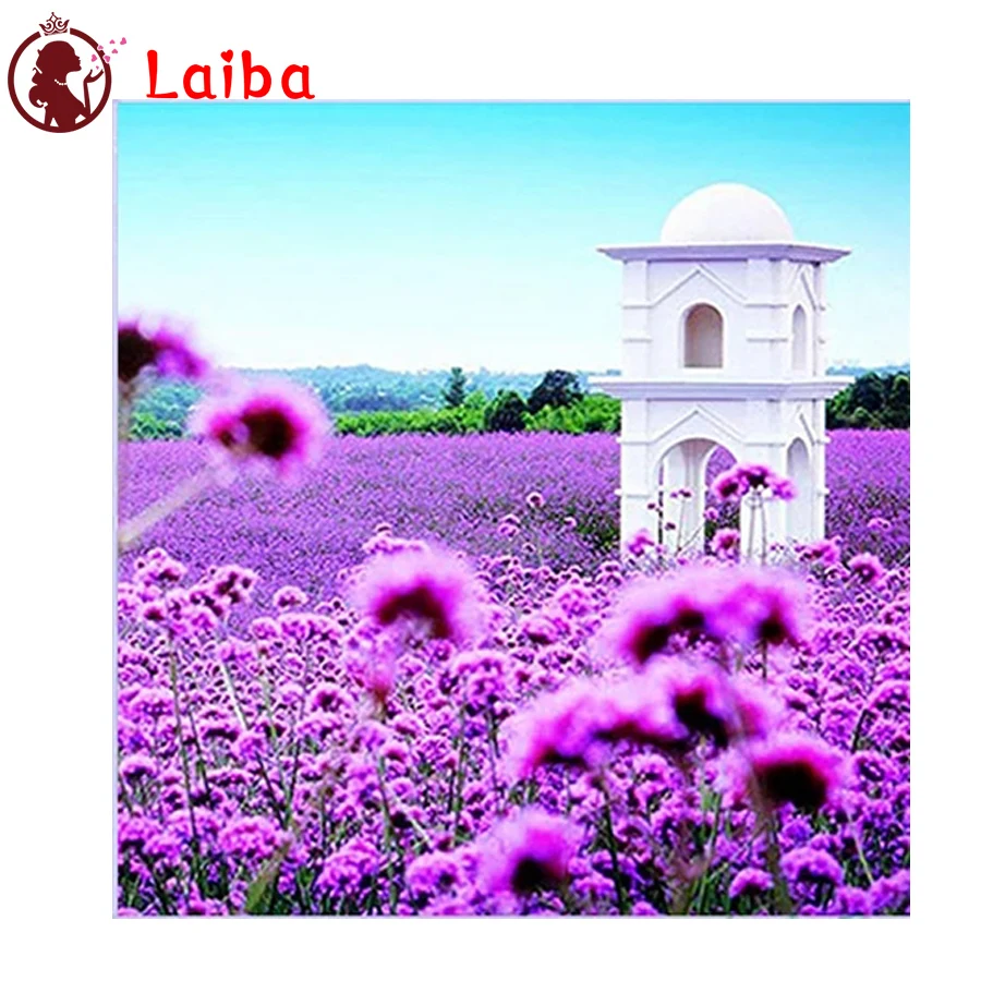 

Вышивка, алмазная живопись, фиолетовый цветок, морской и белый цвет, создание природных пейзажей, алмазная вышивка, мозаика, хобби, подарок