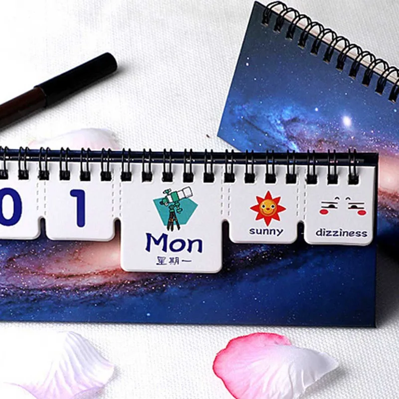 

2021 Cute Animal Starry Sky Desk Calendar Tearable Calendar Daily Table Planner School Office Supply