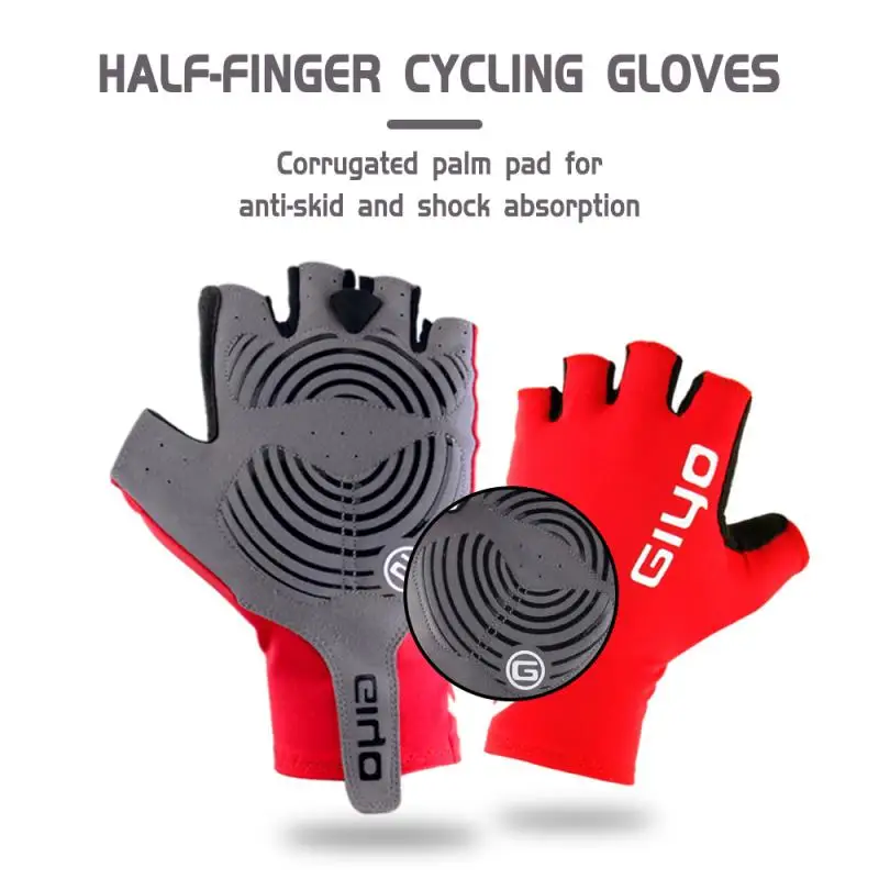 

Breaking Wind Cycling Fingerless Gloves Breathable Motorcycle Bicycle Half Finger Gloves Shock-proof Anti-slip MTB Bike Mittens