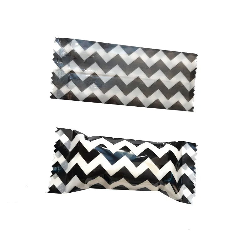 100Pcs 4x9.5cm Thick Baking Black and White Striped Nougat Wrapping Chocolate Candy Machine Sealing Bags | Дом и сад